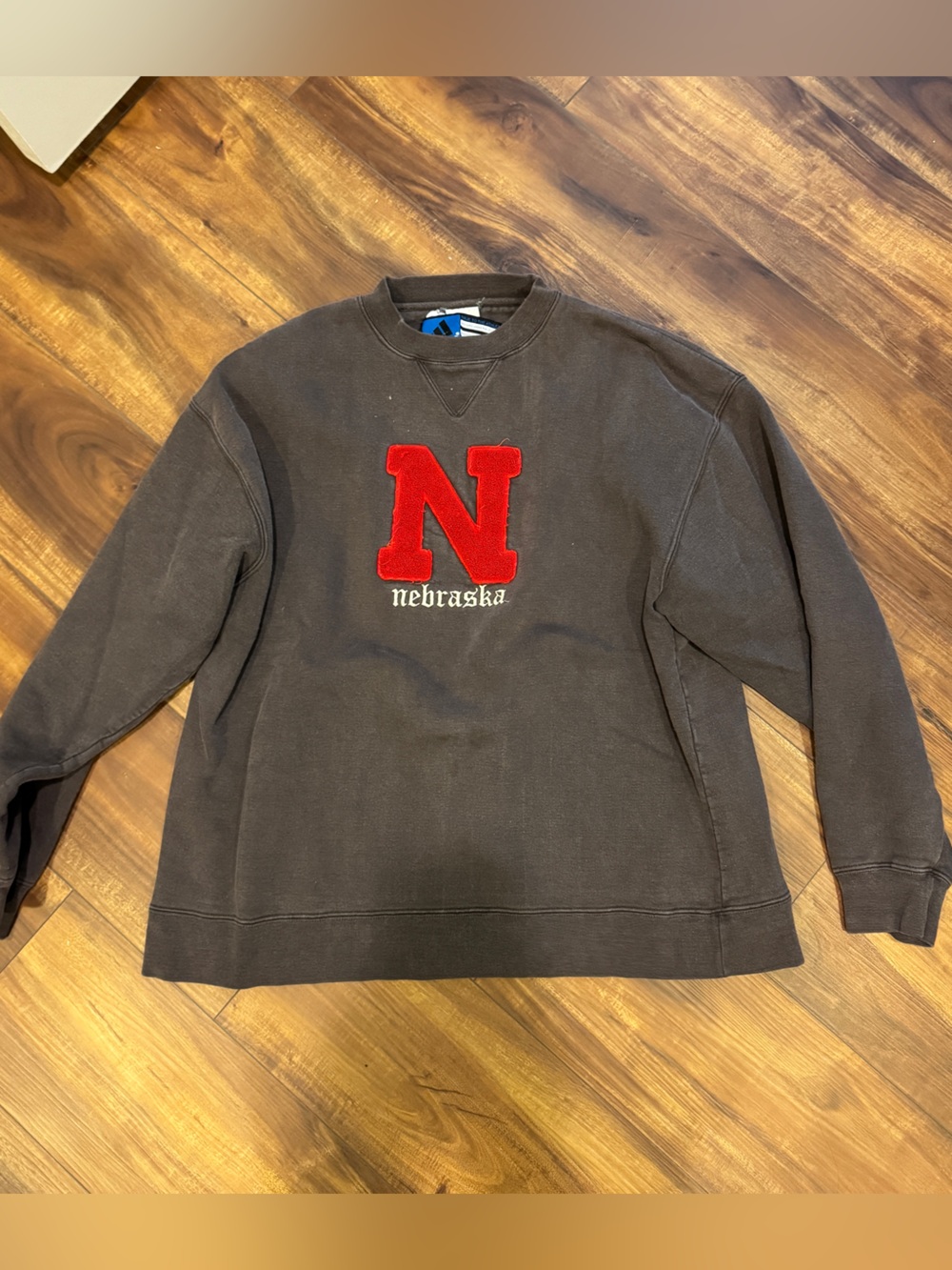 adidas Brown Crewneck Sweatshirt with Red 'N' Patch